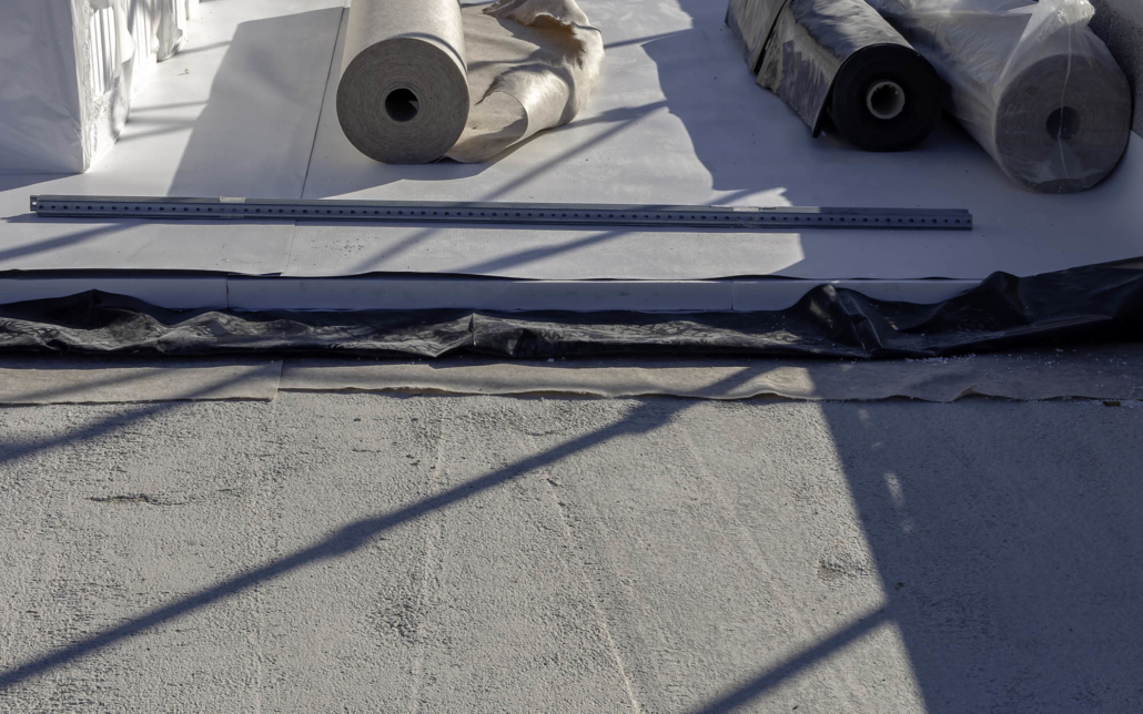 Durolast roofing materials on top of commercial roof