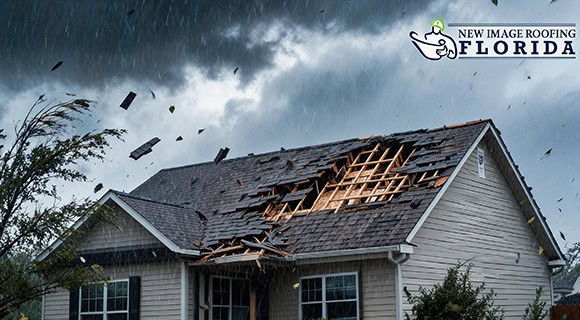 roof damage by hurricane category two