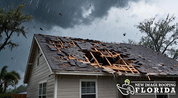 roof damage by hurricane category four